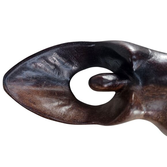 Hand-Carved Abstract Wooden Sculpture Of Woman Figure - Picture 6 of 10